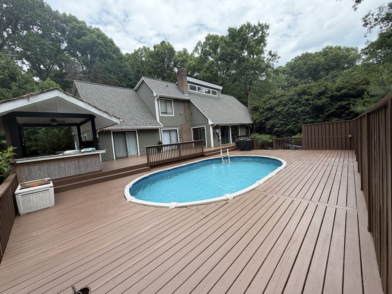 Exterior painting and pool deck staining services in Wendell NC